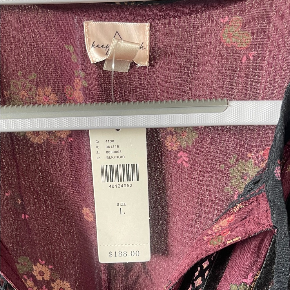 Anthropologie Black and Burgundy Maxi Dress - Picture 3 of 5